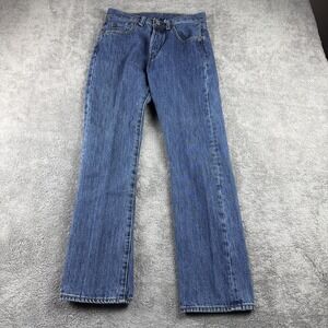 Levis 501 Original Fit Jeans Mens‎ 27x27.5 Blue Medium Straight Leg Button Fly